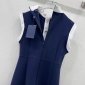 Replica Louis Vuitton Color contrast stand collar sleeveless dress