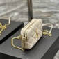 Replica YSL Diamond-quilted double zipper clutch bag