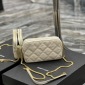 Replica YSL Diamond-quilted double zipper clutch bag