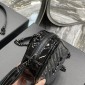 Replica YSL Imported cowhide camera bag with black patent leather and black buckle