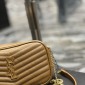 Replica YSL Imported cowhide camera bag with Caramel  gold button