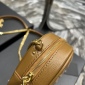 Replica YSL Imported cowhide camera bag with Caramel  gold button