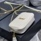 Replica YSL Imported cowhide camera bag with white gold button
