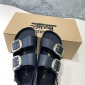 Replica Birkenstock Leather sandals with large gold buttons