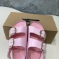 Replica Birkenstock Leather sandals with large gold buttons