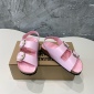 Replica Birkenstock Leather sandals with large gold buttons