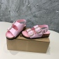 Replica Birkenstock Leather sandals with large gold buttons