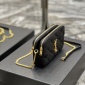 Replica YSL BECKY diamond-quilted double zipper clutch bag