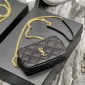 Replica YSL BECKY diamond-quilted double zipper clutch bag