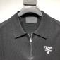 Replica Prada Embroidered half zip logo cardigan polo shirt