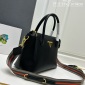 Replica Prada logo leather handbag