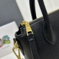 Replica Prada logo leather handbag