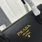 Replica Prada logo leather handbag