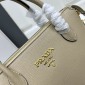 Replica Prada - leather tote bag - women - Calf Leather/Leather/Nylon/Metal - OS - Grey