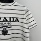 Replica Prada Logo inlaid striped sweater short sleeve