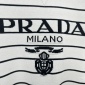 Replica Prada Logo inlaid striped sweater short sleeve