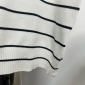 Replica Prada Logo inlaid striped sweater short sleeve