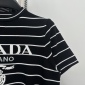 Replica Prada Logo inlaid striped sweater short sleeve