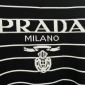 Replica Prada Logo inlaid striped sweater short sleeve