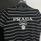 Replica Prada Logo inlaid striped sweater short sleeve