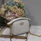 Replica DIOR - Small Dior Caro Top Handle Camera Bag Latte Macrocannage Calfskin - Women