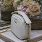 Replica DIOR - Small Dior Caro Top Handle Camera Bag Latte Macrocannage Calfskin - Women