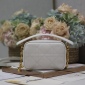 Replica DIOR - Small Dior Caro Top Handle Camera Bag Latte Macrocannage Calfskin - Women