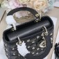 Replica DIOR Four check sheepskin badge wide shoulder strap bagDIOR Four check sheepskin badge wide shoulder strap bag