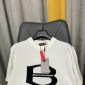 Replica Balenciaga White print BB round neck knitted short sleeve