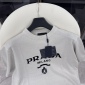 Replica Prada Embroidered logo crew-neck knitted short-sleeved T-shirtPrada Embroidered logo crew-neck knitted short-sleeved T-shirt