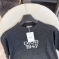 Replica DIOR Embroidered logo1947 crew-neck knitted short-sleeved T-shirt