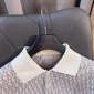Replica DIOR - Dior Oblique Polo Shirt White, Blue And Brown Cotton Jacquard - Size S - Men