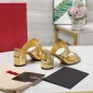 Replica VALENTINO GARAVANITAN-GO Cowhide slippers with thick heels