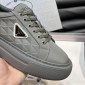 Replica Prada Enamelled triangular metal logo sneaker