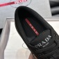 Replica Prada Enamelled triangular metal logo sneaker