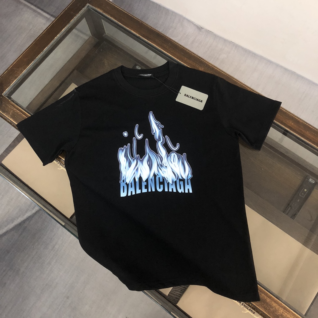 Coco Sneakers Balenciaga Top printing alphabet process short-sleeved T-shirt
