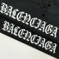 Replica Balenciaga 2024 SS back Sanskrit letter LOGO washed and worn to make old short sleeve T-shirt