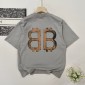 Replica Balenciaga 2024ss latest mud dyed old hand-painted worn BB short sleeve T-shirt