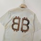 Replica Balenciaga 2024ss latest mud dyed old hand-painted worn BB short sleeve T-shirt