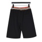 Replica Burberry waistband plaid stitching embroidered Logo shorts