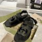 Replica GUCCI Double G hollow silver buckle sandals