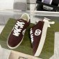 Replica GUCCI couple double G Leather finish casual shoes