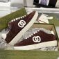 Replica GUCCI couple double G Leather finish casual shoes