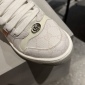 Replica GUCCI double G button Screener distressed sneakers