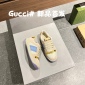 Replica GUCCI double G button Screener distressed sneakers