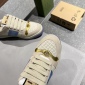 Replica GUCCI double G button Screener distressed sneakers