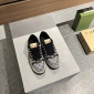 Replica GUCCI double G button Screener distressed sneakers