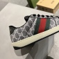 Replica GUCCI double G button Screener distressed sneakers