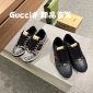 Replica GUCCI double G button Screener distressed sneakers