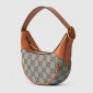 Replica GUCCI Ophidia super mini shoulder bag in pale blue and brown canvas